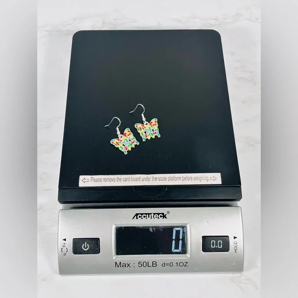 Autism Butterfly Puzzle Earrings - Picture 6 of 8